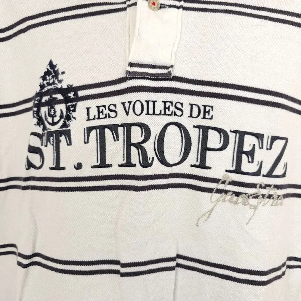 Vintage Les Voiles De St Tropez Polo Shirt Mens Size Large White Y2K Regatta - Picture 2 of 8